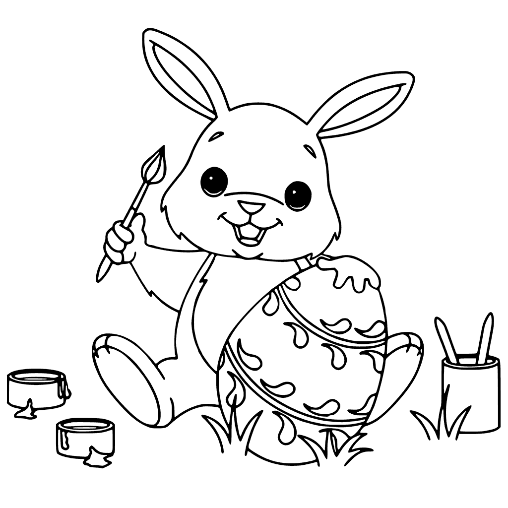 Free printable easter bunny coloring pages for kids