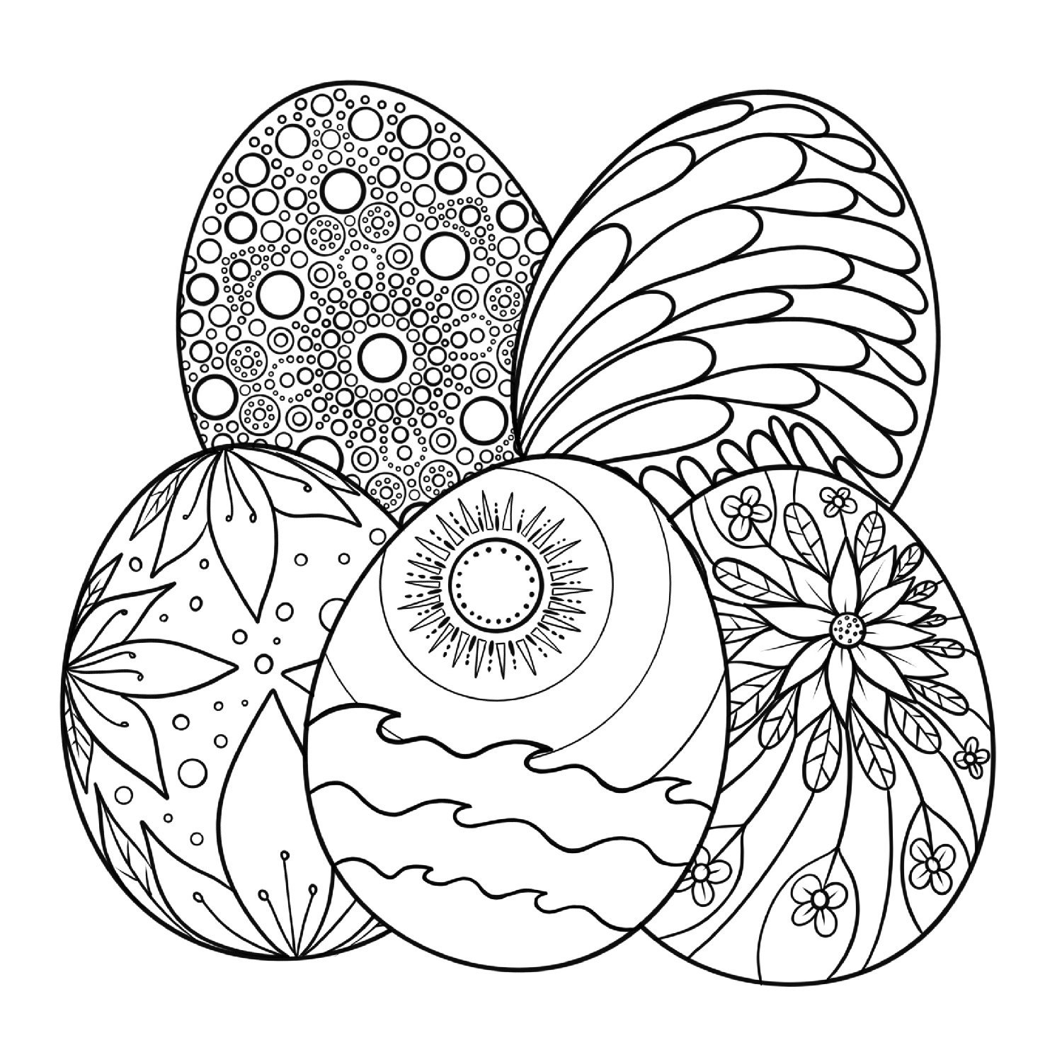 Easter eggs coloring pages free printables