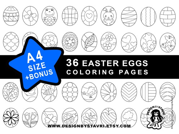 Printable easter eggs coloring pages for kids easter