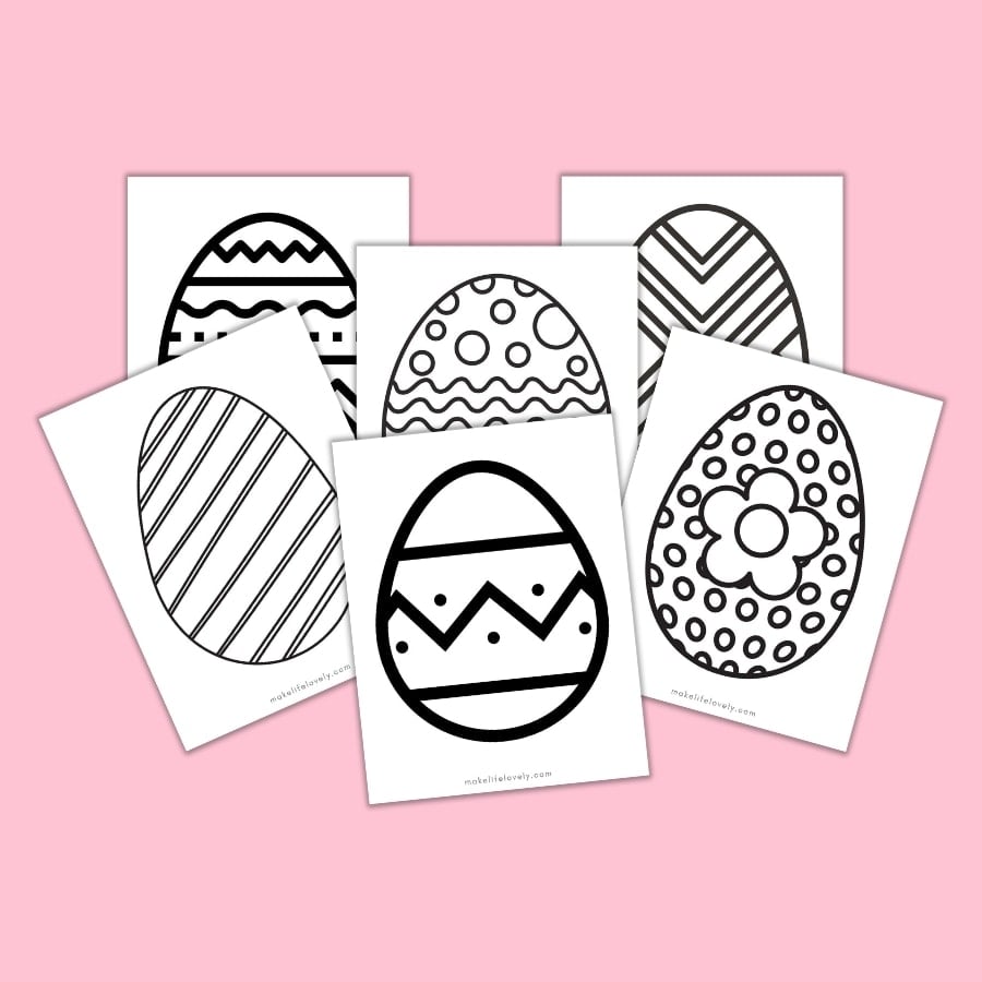 Free easter egg printable pages