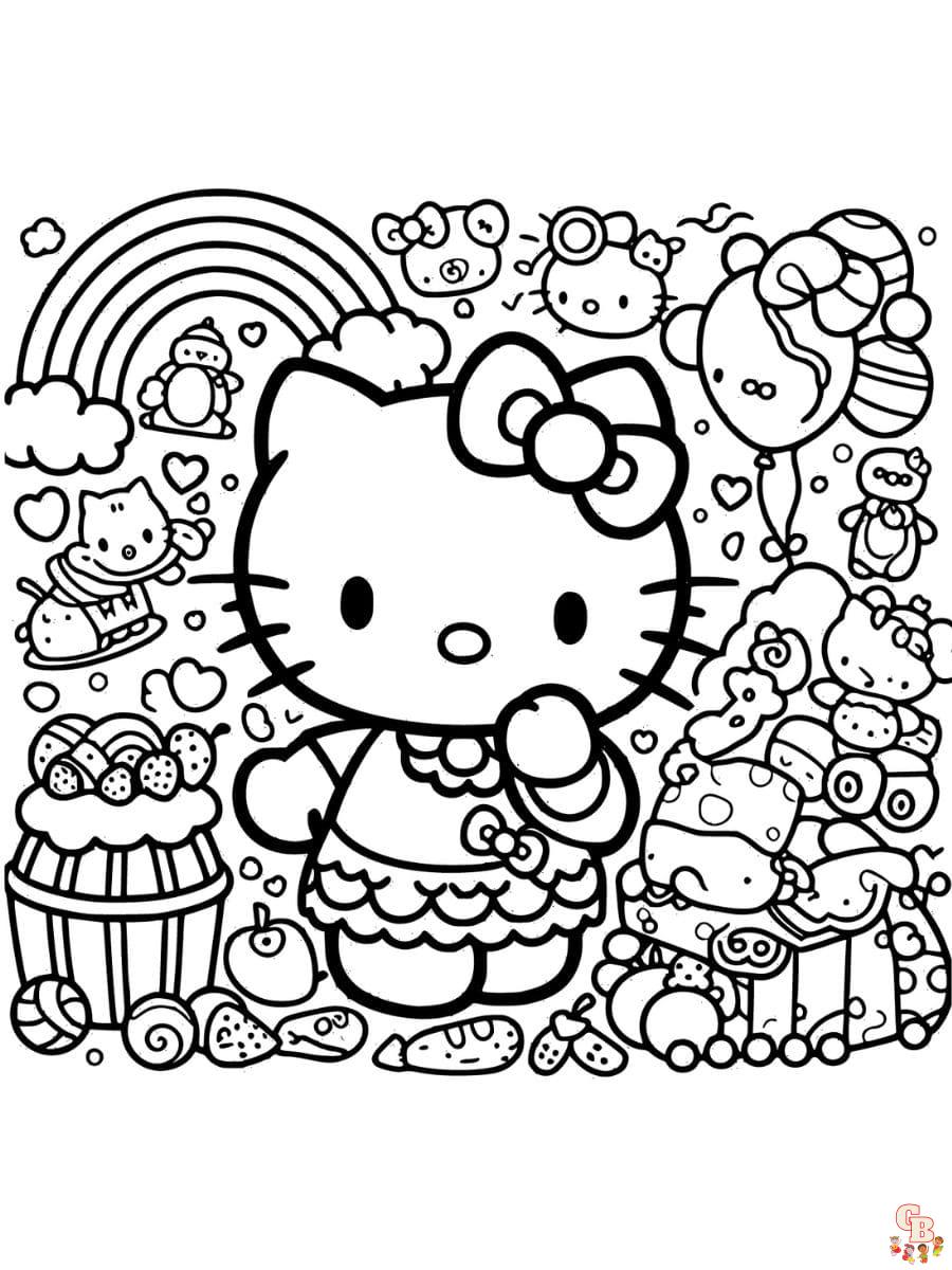 Hello kitty coloring pages