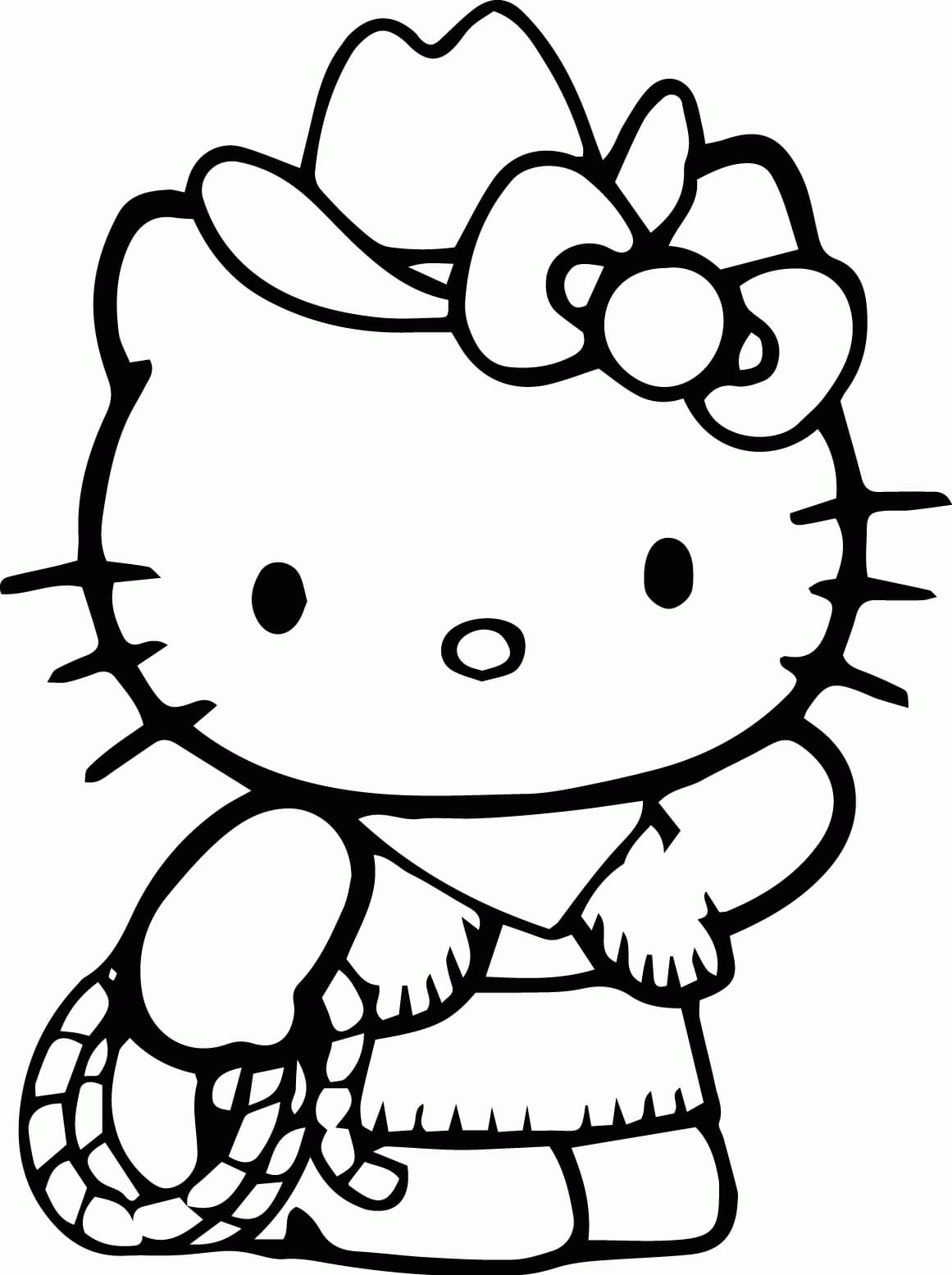 Printable hello kitty image coloring page