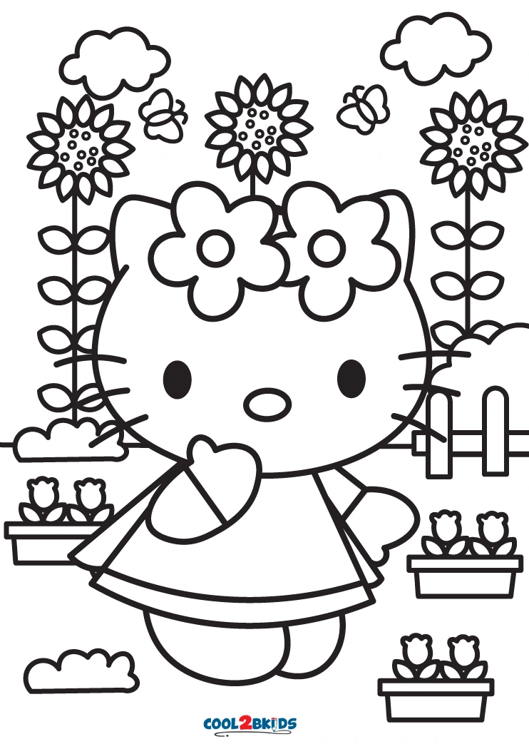 Free printable hello kitty coloring pages for pages