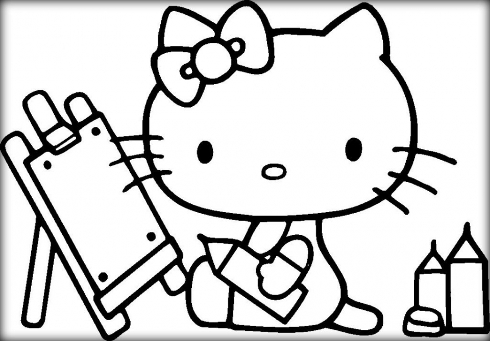 Free printable hello kitty coloring pages