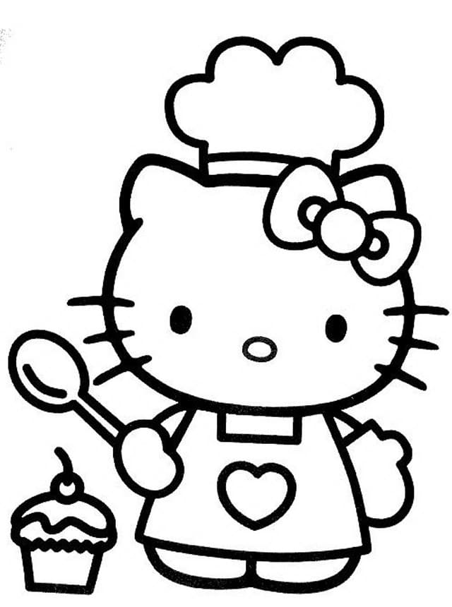 Hello kitty image coloring page