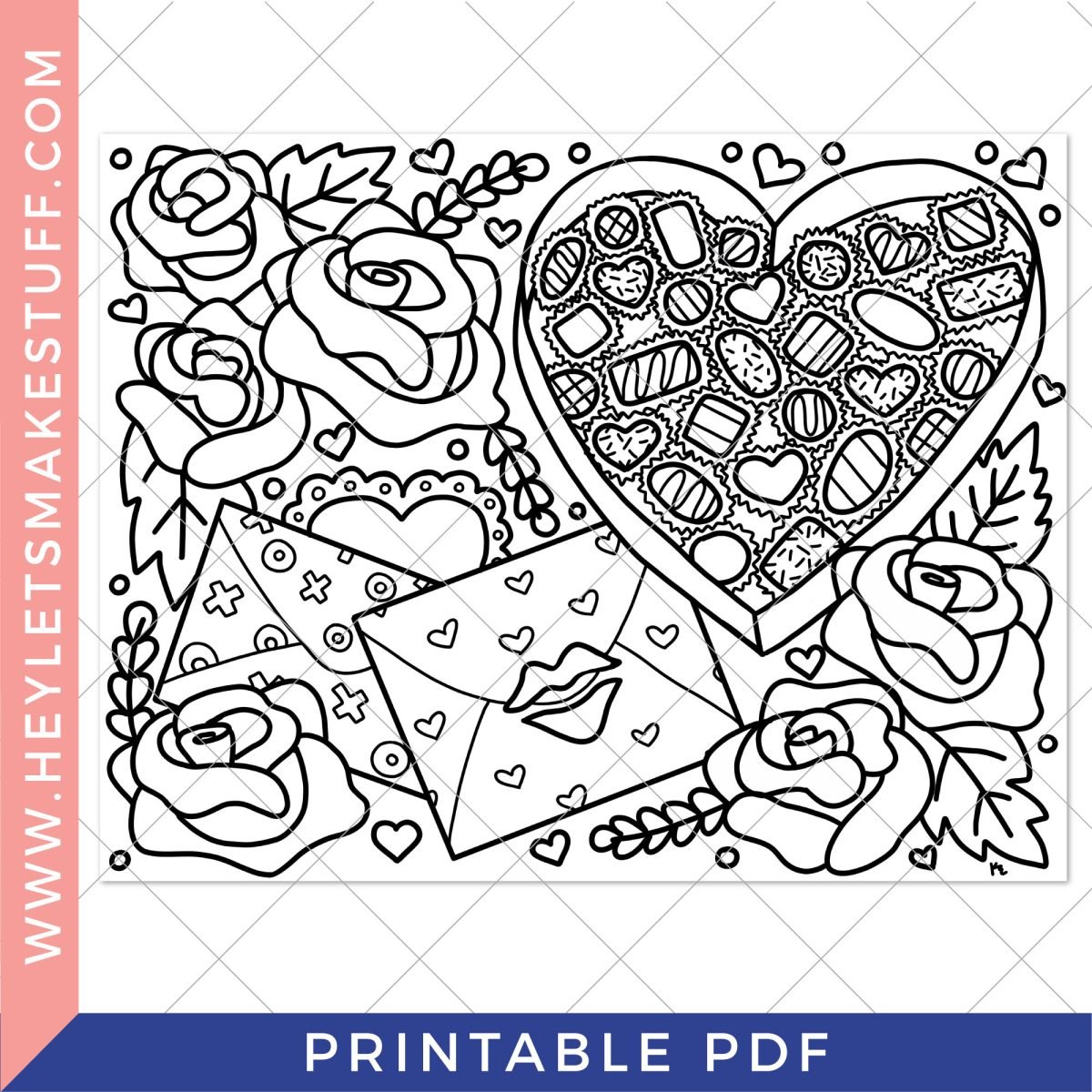 Free printable valentines day coloring page