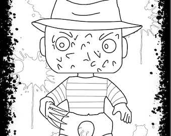 A funko horror coloring book pages of your favourite horror character to color and enjoy instant download