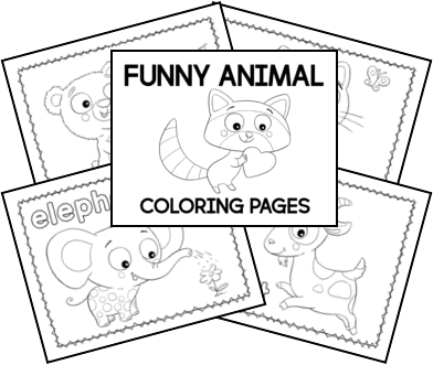 Funny animals coloring pages