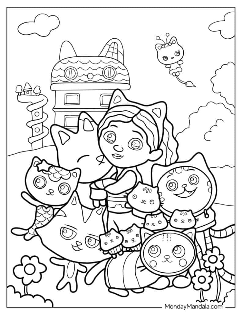 Gabbys dollhouse coloring pages free pdf printables