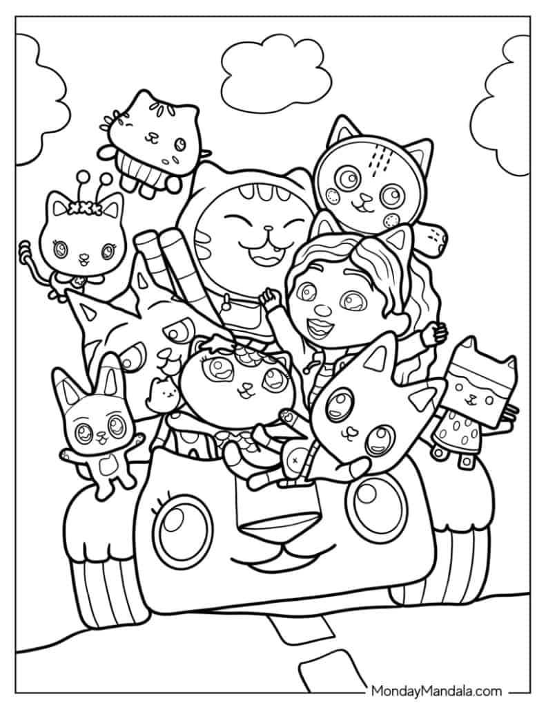 Gabbys dollhouse coloring pages free pdf printables