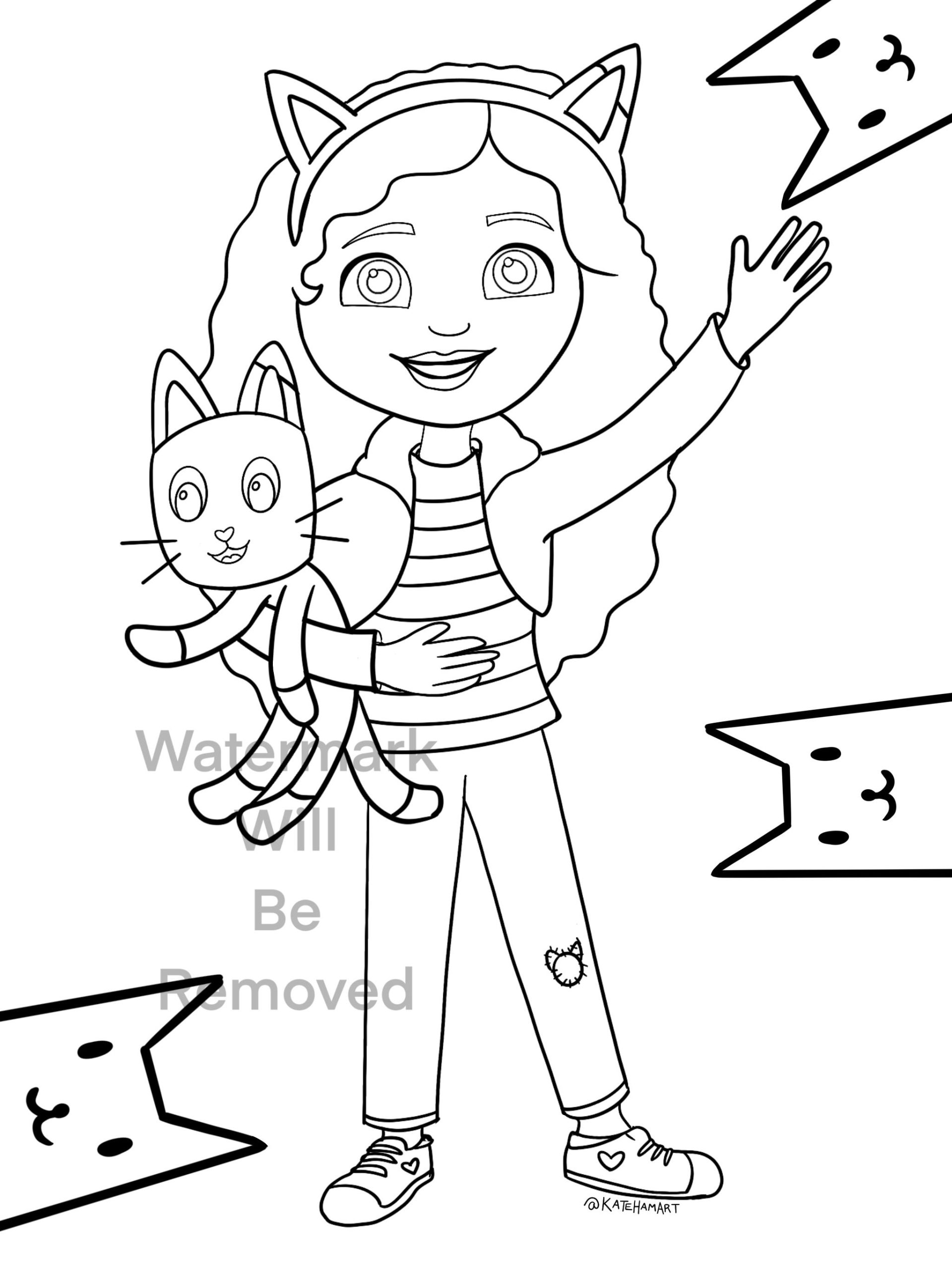 Gabbys dollhouse printable coloring activity sheets