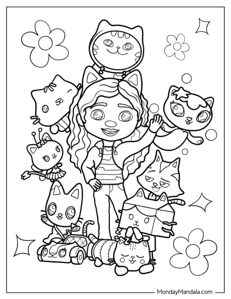 Gabbys dollhouse coloring pages free pdf printables