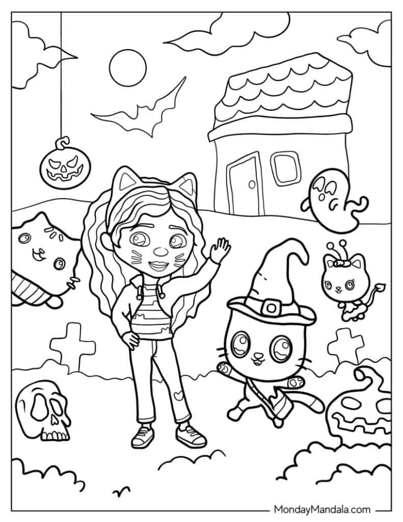 Gabbys dollhouse coloring pages free pdf printables