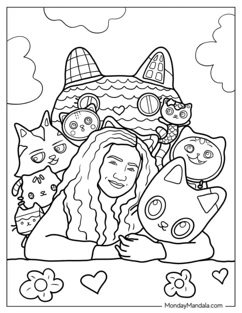 Gabbys dollhouse coloring pages free pdf printables