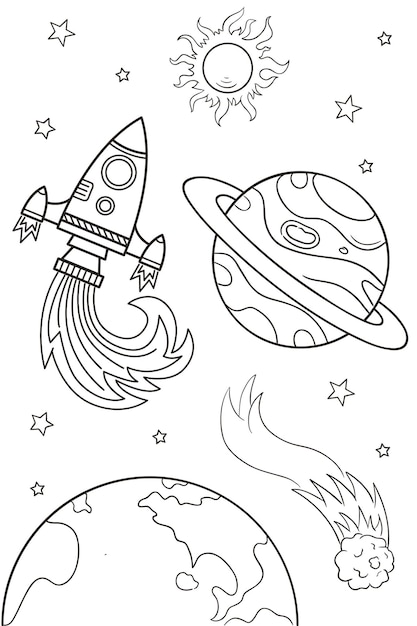 Galaxy space coloring pages images