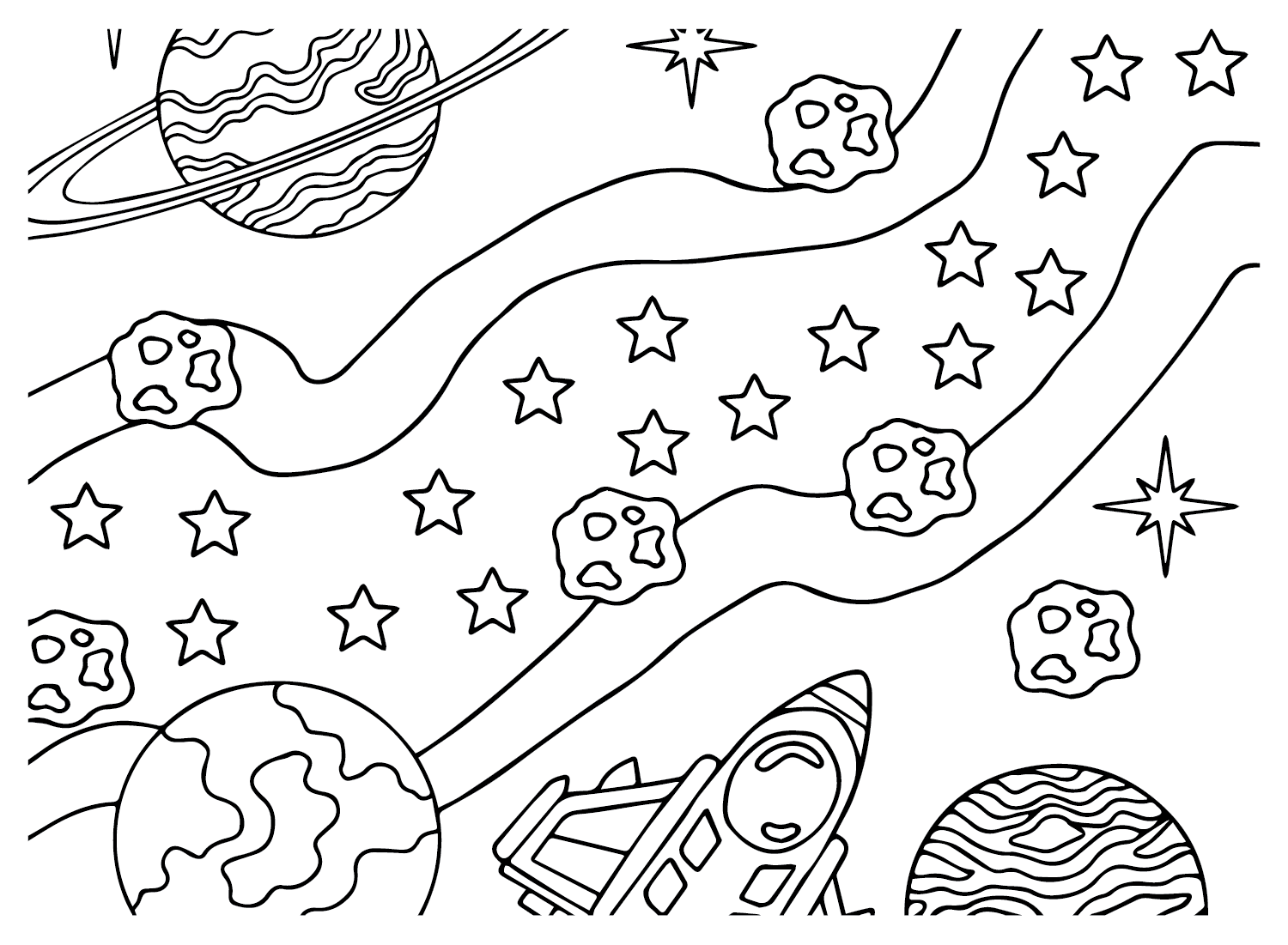 Galaxy printable coloring page