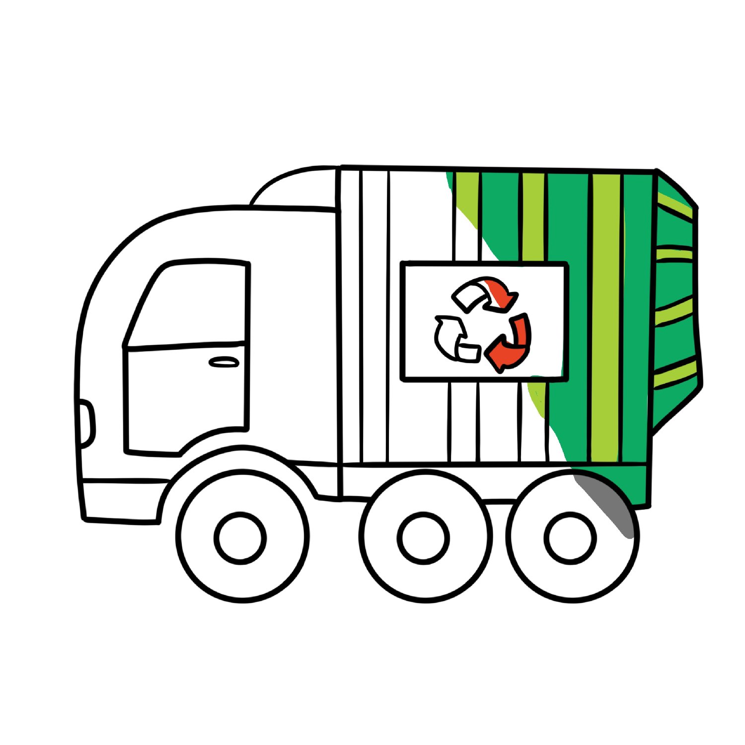 Garbage truck coloring page