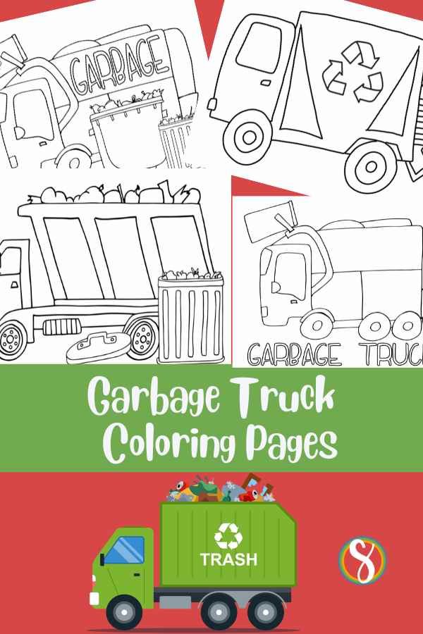Free garbage truck coloring pages â stevie doodles