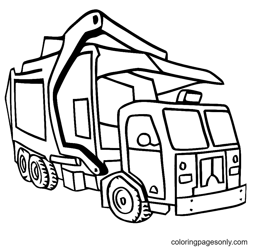 Garbage truck coloring pages printable for free download