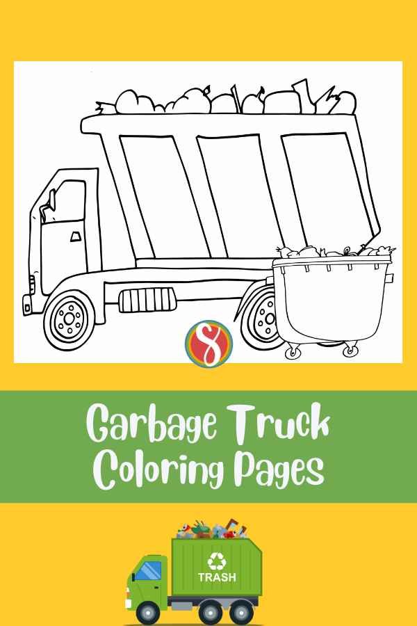 Free garbage truck coloring pages â stevie doodles