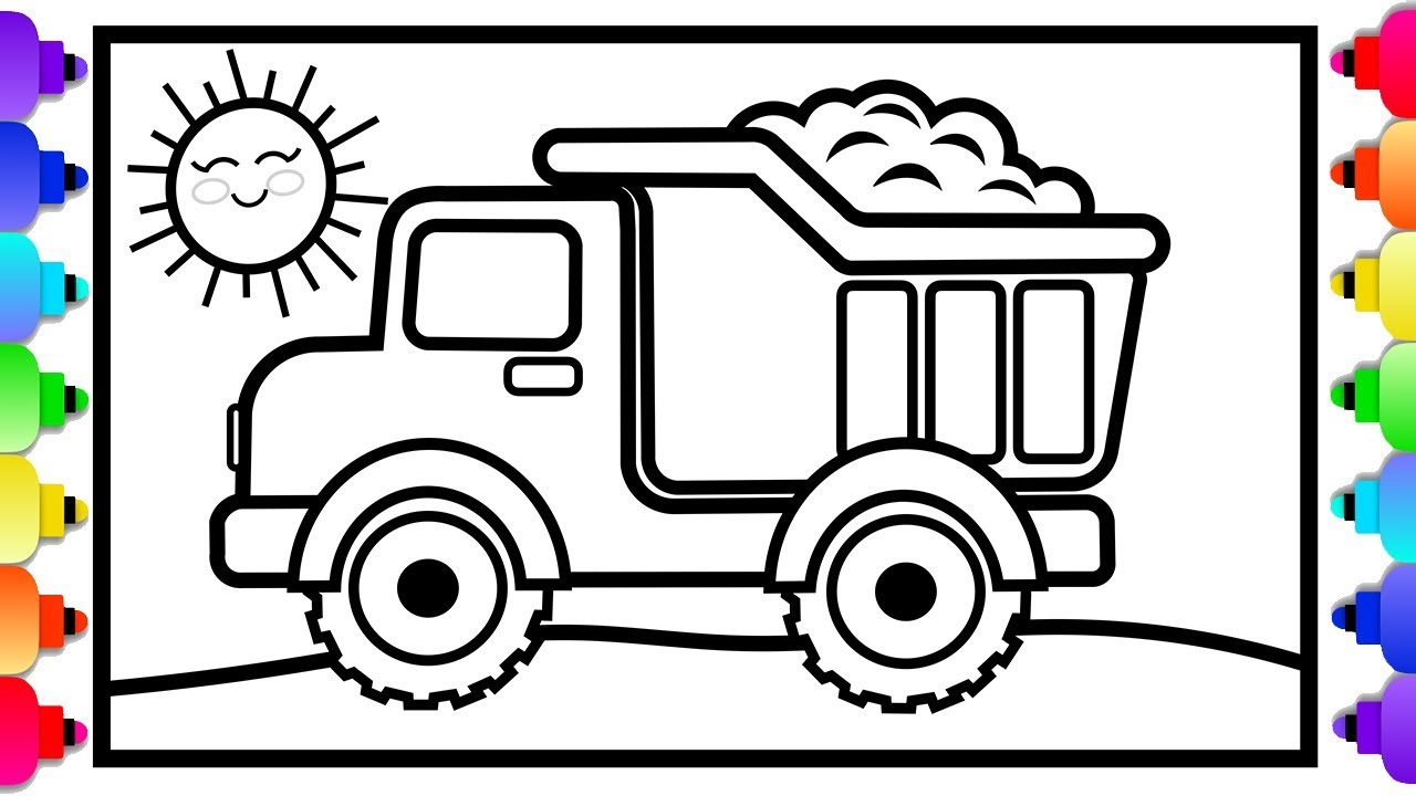 Toy dump truck coloring and drawing for kids ððâ dump truck coloring page