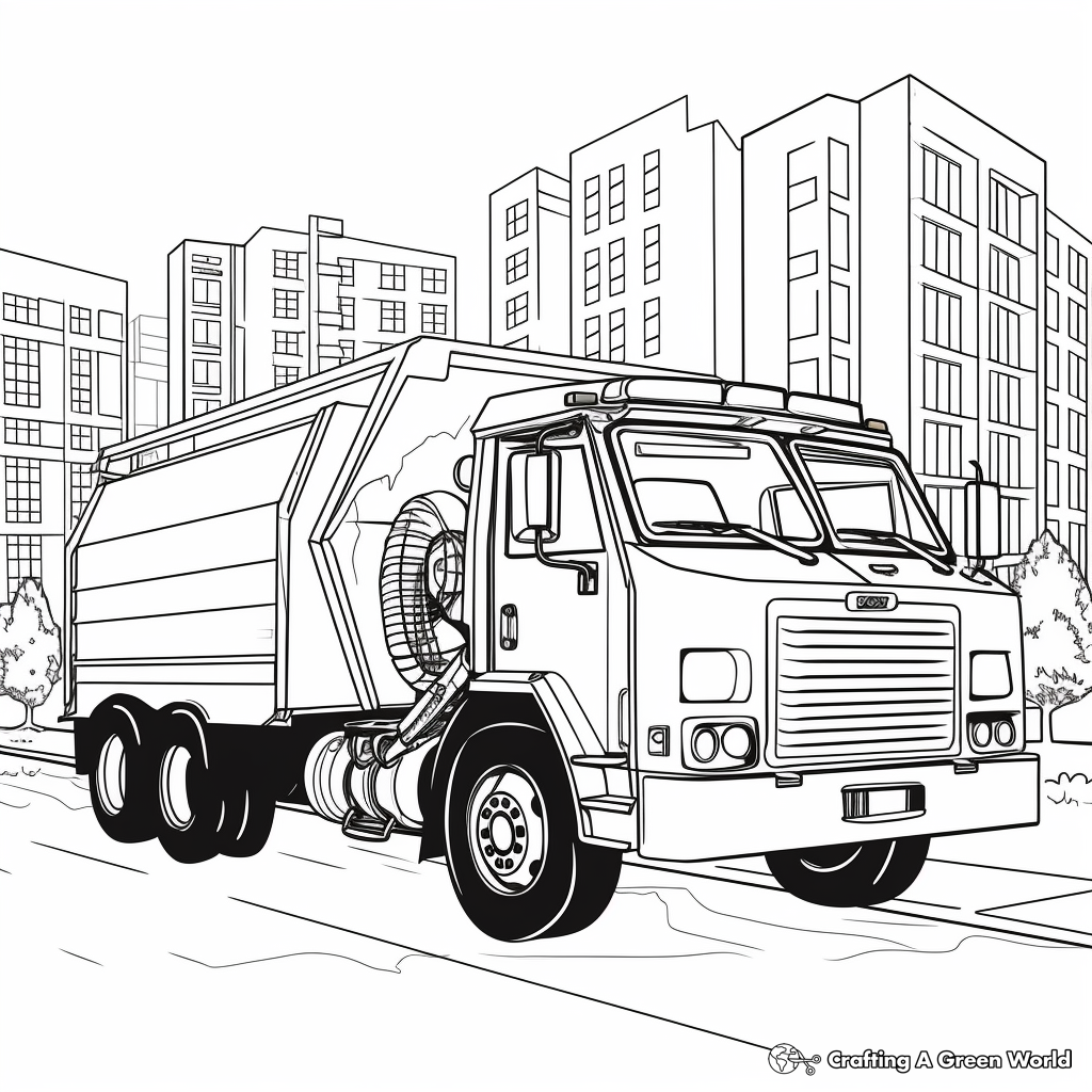 Garbage truck coloring pages