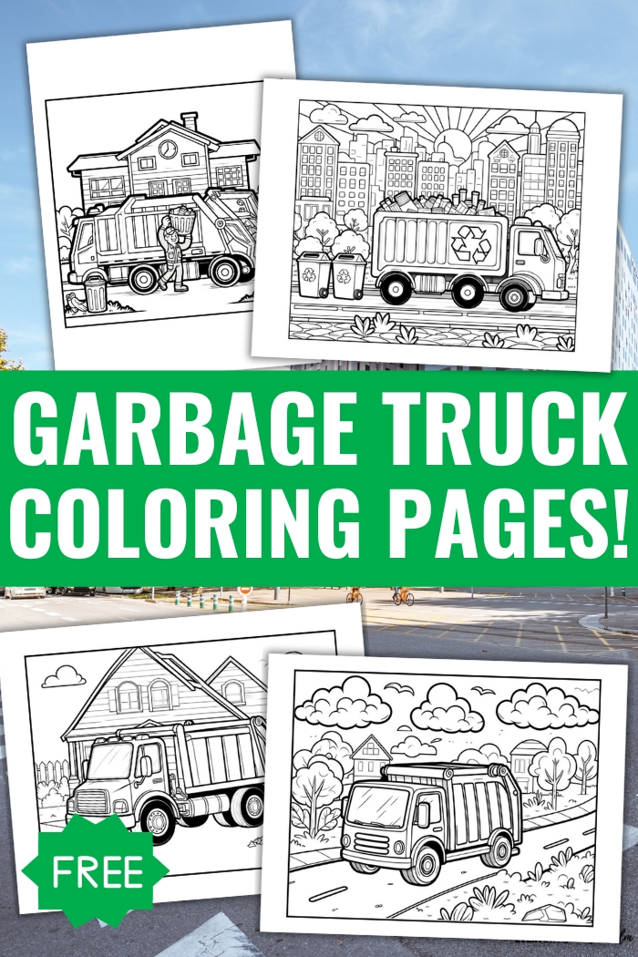 Free garbage truck coloring pages for kids