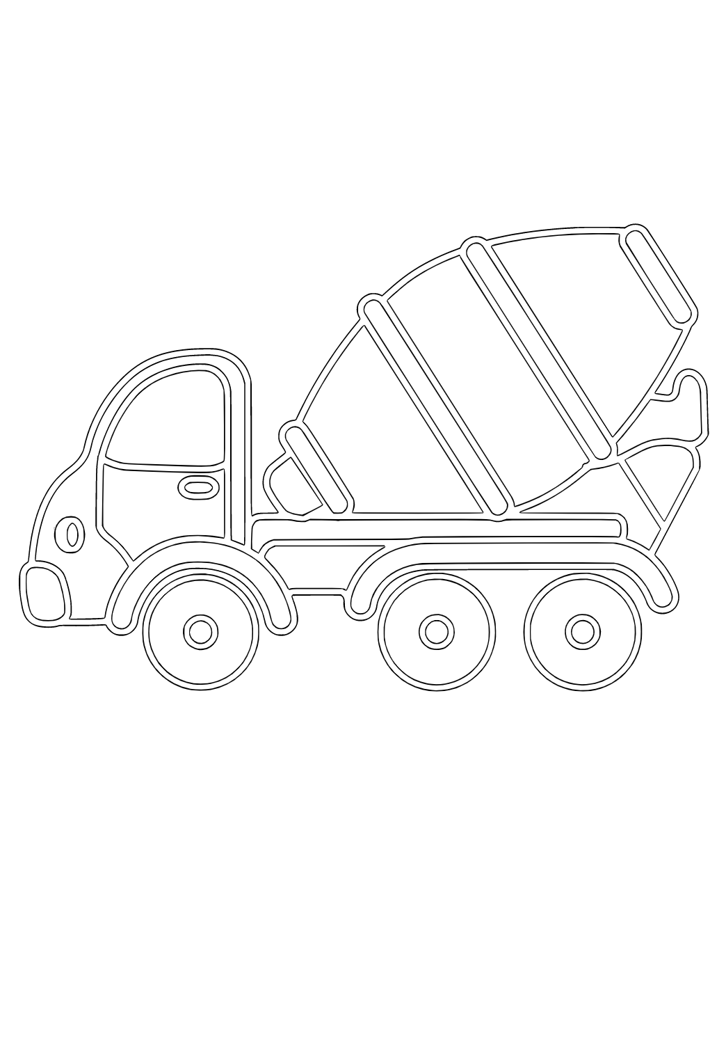 Free printable dump truck cement coloring page for adults and kids