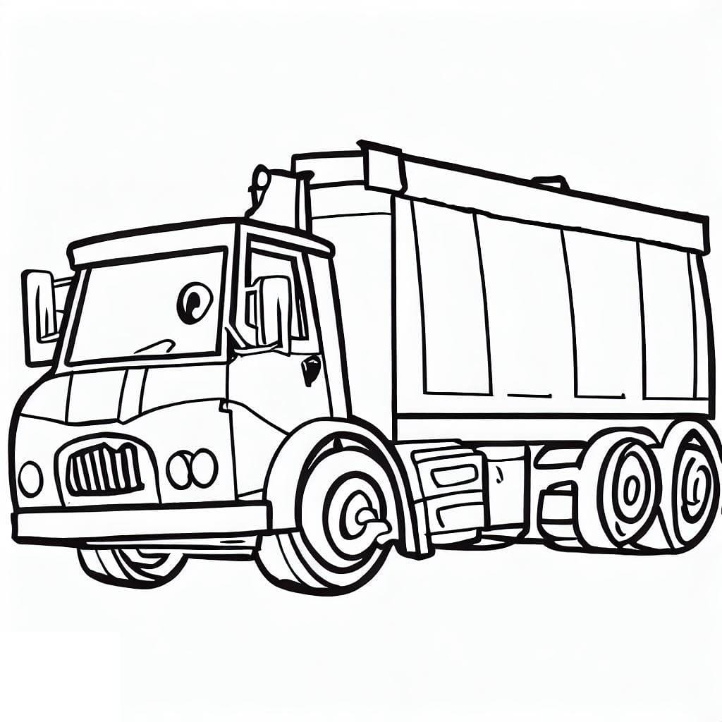 The garbage truck coloring page