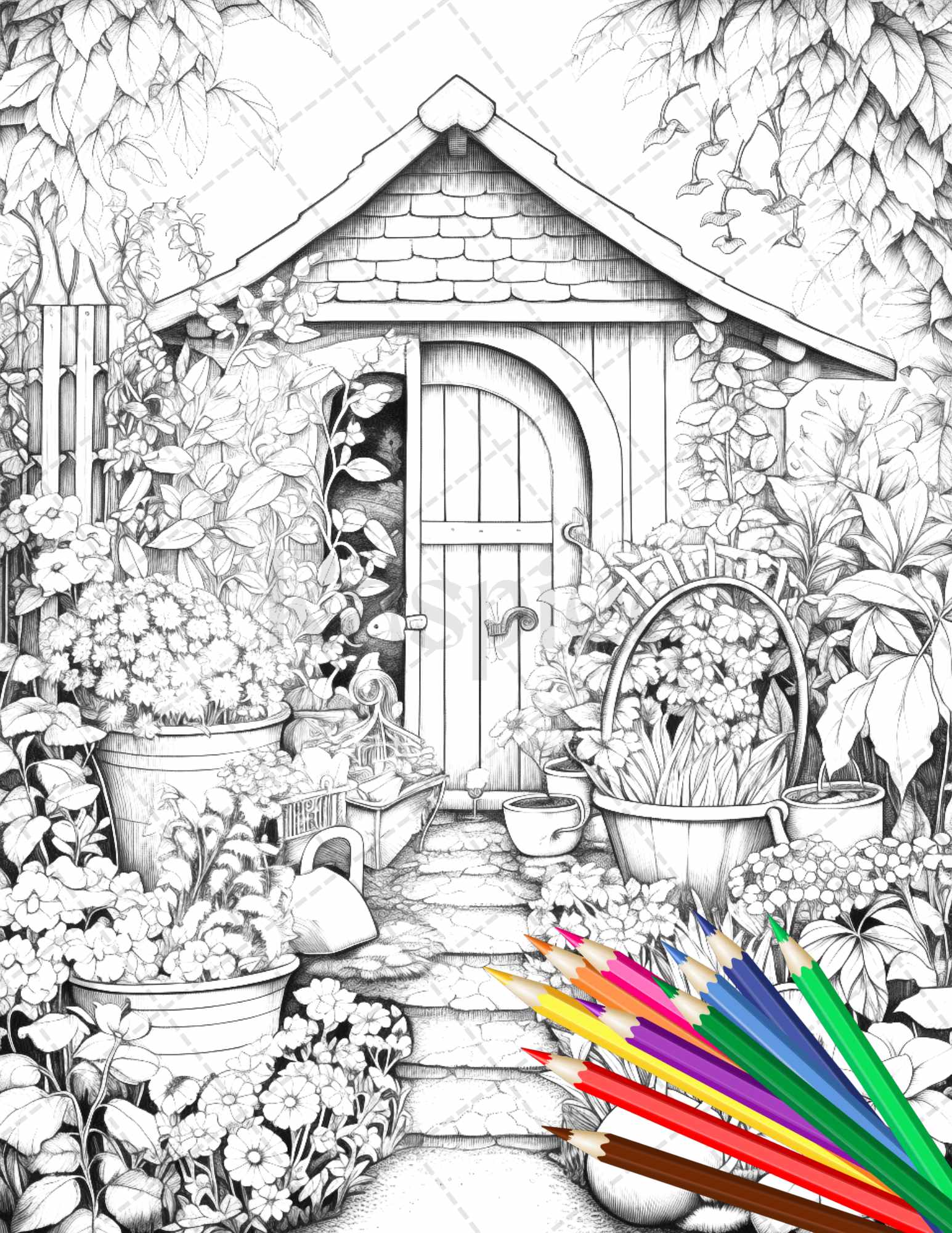 Secret garden coloring pages printable for adults grayscale coloring â coloring