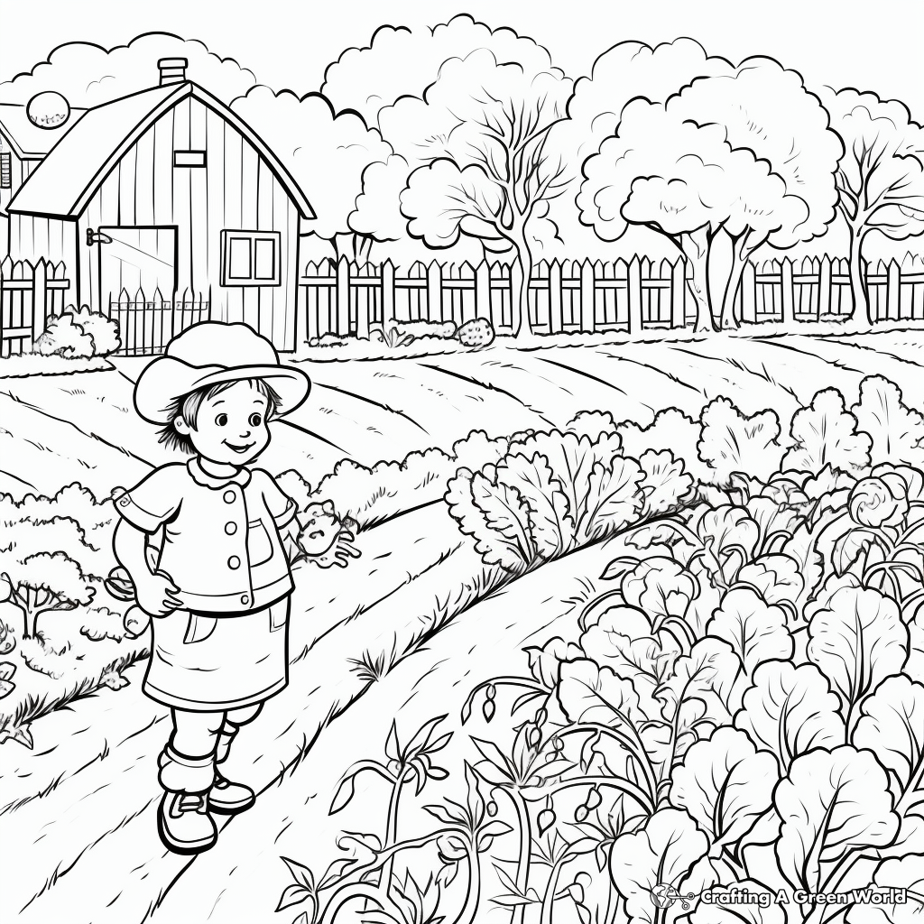 Vegetable garden coloring pages