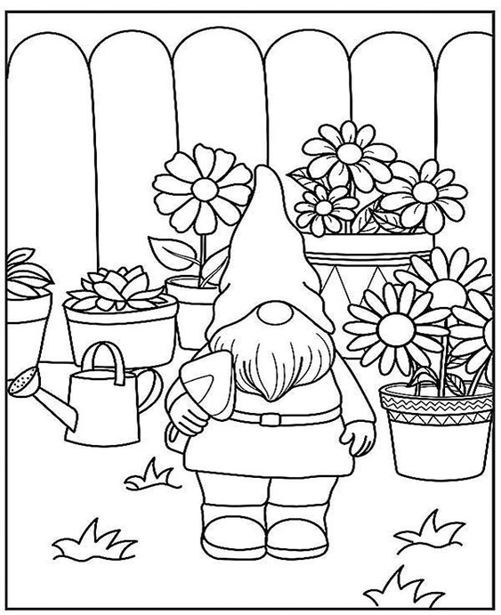 Free easy to print garden coloring pages