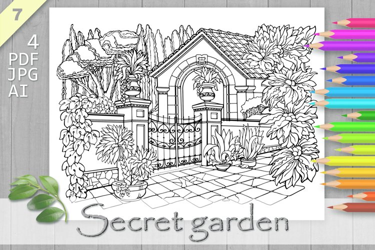 Secret garden coloring page printable adult