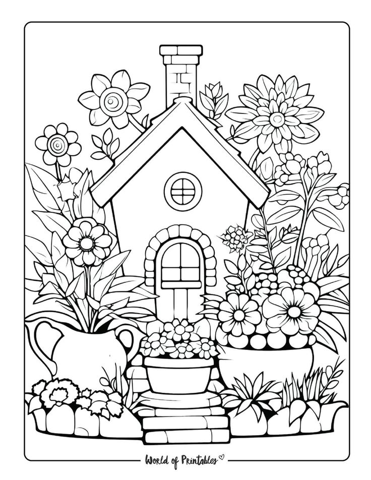 Garden coloring pages free printable printable flower coloring pages garden coloring pages bird coloring pages