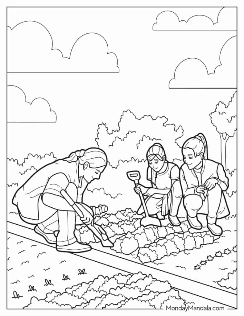 Garden coloring pages free pdf printables