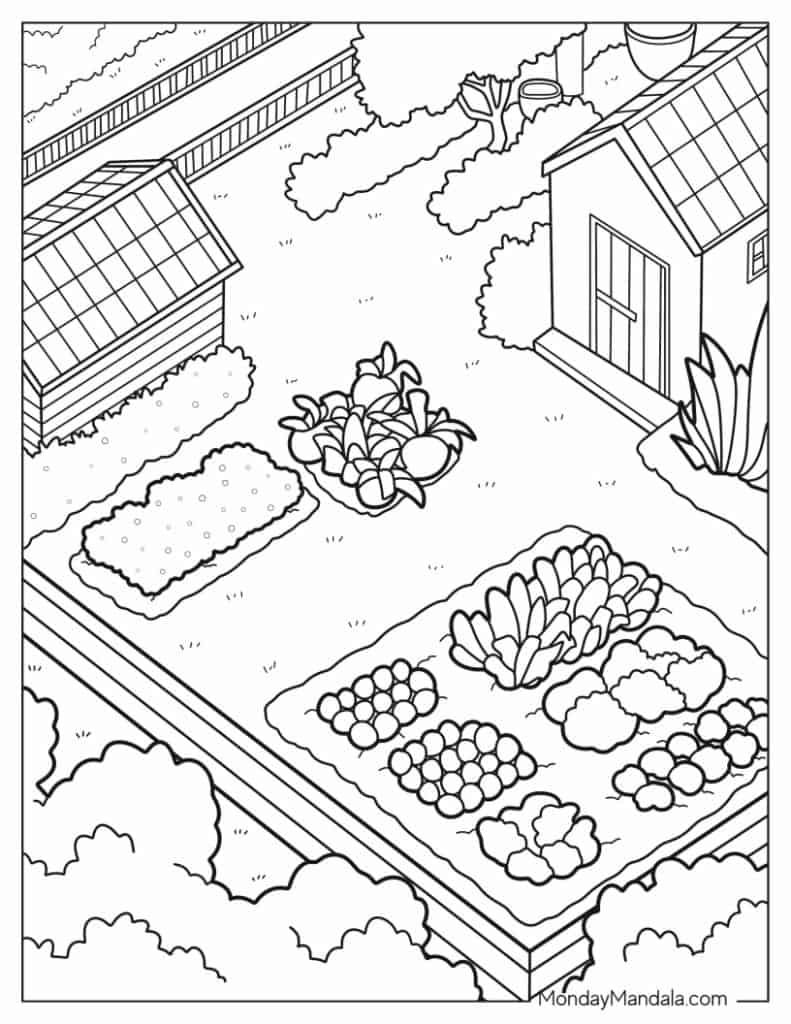 Garden coloring pages free pdf printables