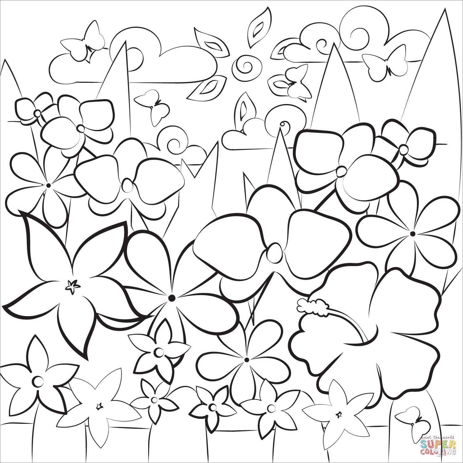 Garden coloring page free printable coloring pages