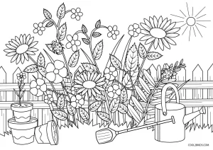 Free printable garden coloring pages for kids