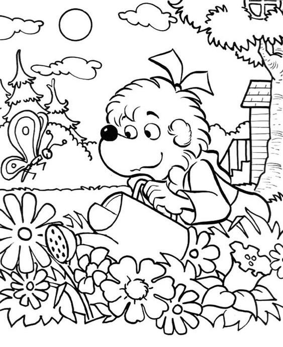 Free easy to print garden coloring pages