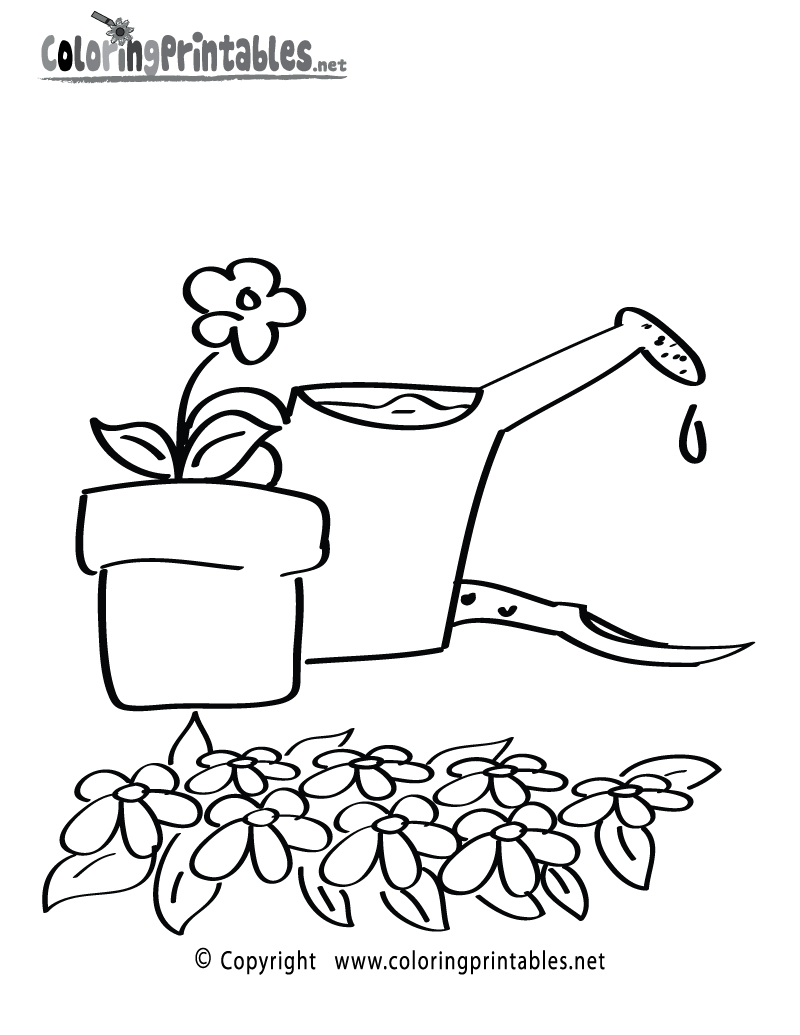 Free printable gardening coloring page