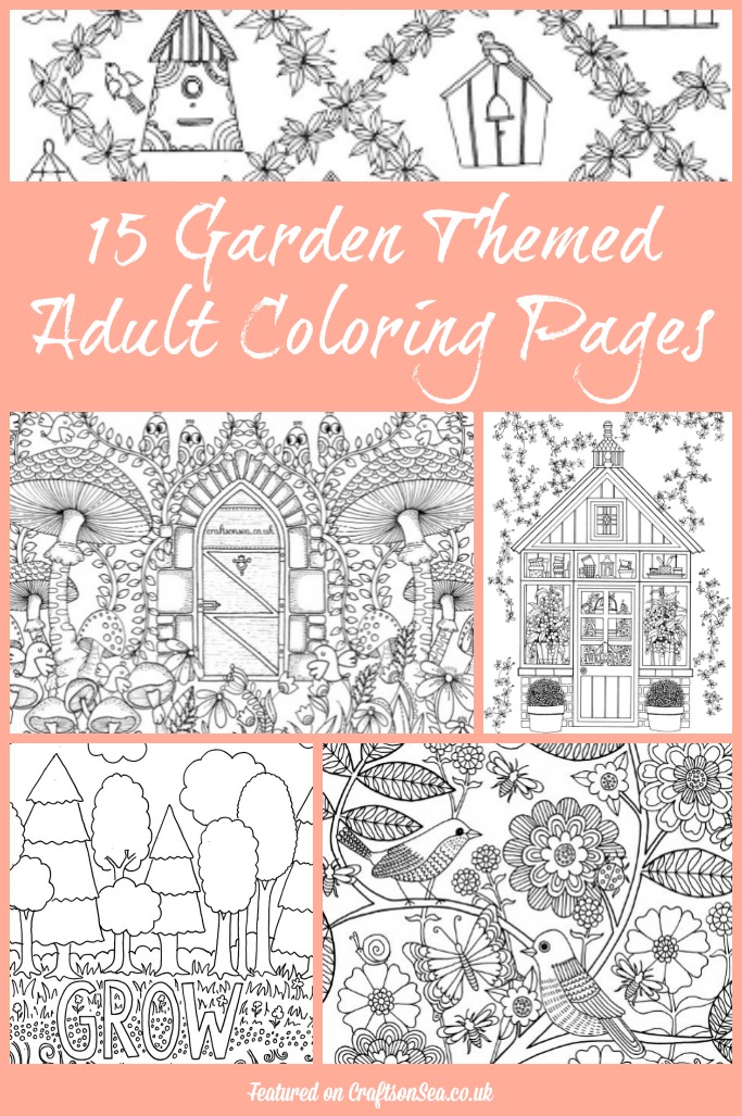 Free garden themed adult loring pages