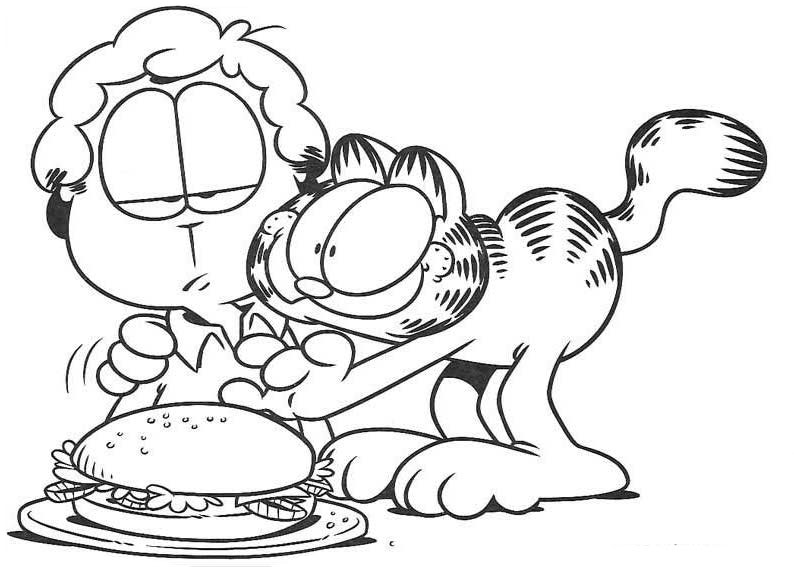 Kids under garfield coloring pages