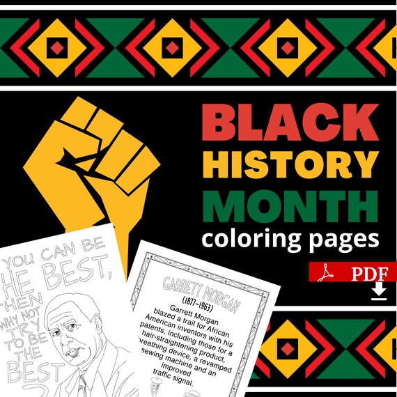 Best value black history month coloring pages digital download garrett morgan historical black african american hero with fun facts