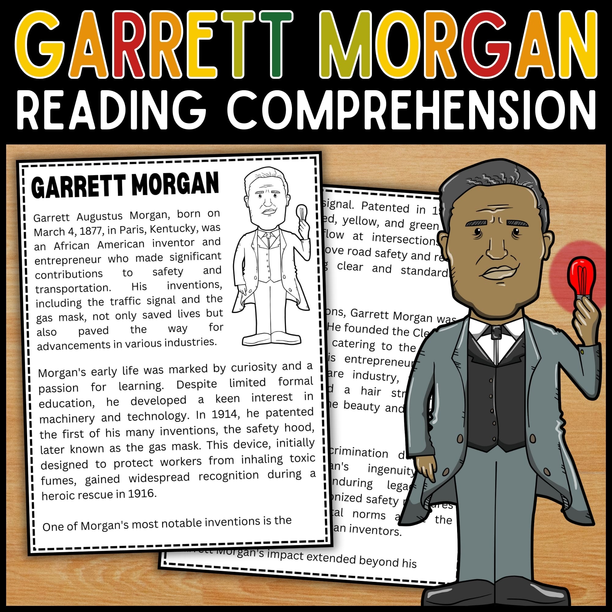 Black history month garrett morgan reading prehension passage questions made by teachers