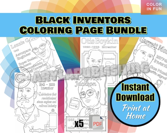 Black inventors coloring page printable colouring page adult