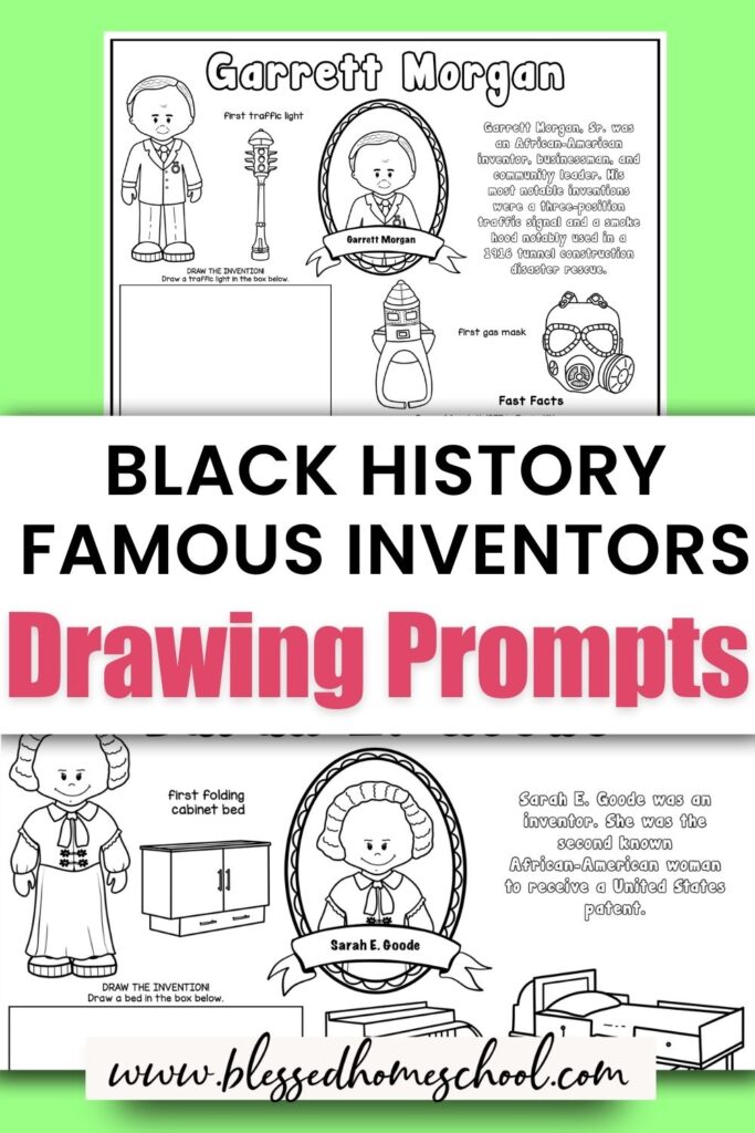 Black history month inventors free drawing prompts printable