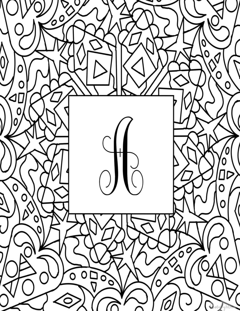 Free printable monogram coloring pages monogram colouring pages