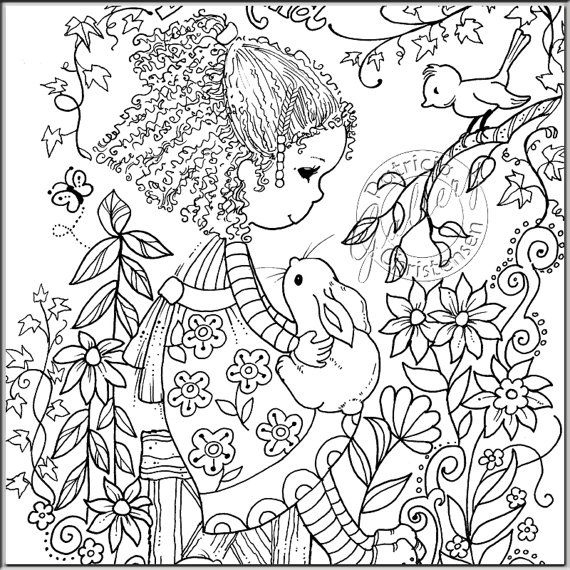 Coloring book pages digital download colored pencils gel