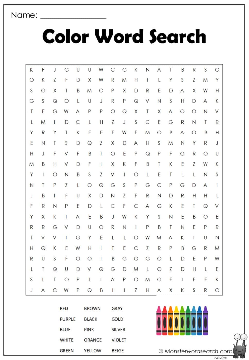 Color word search