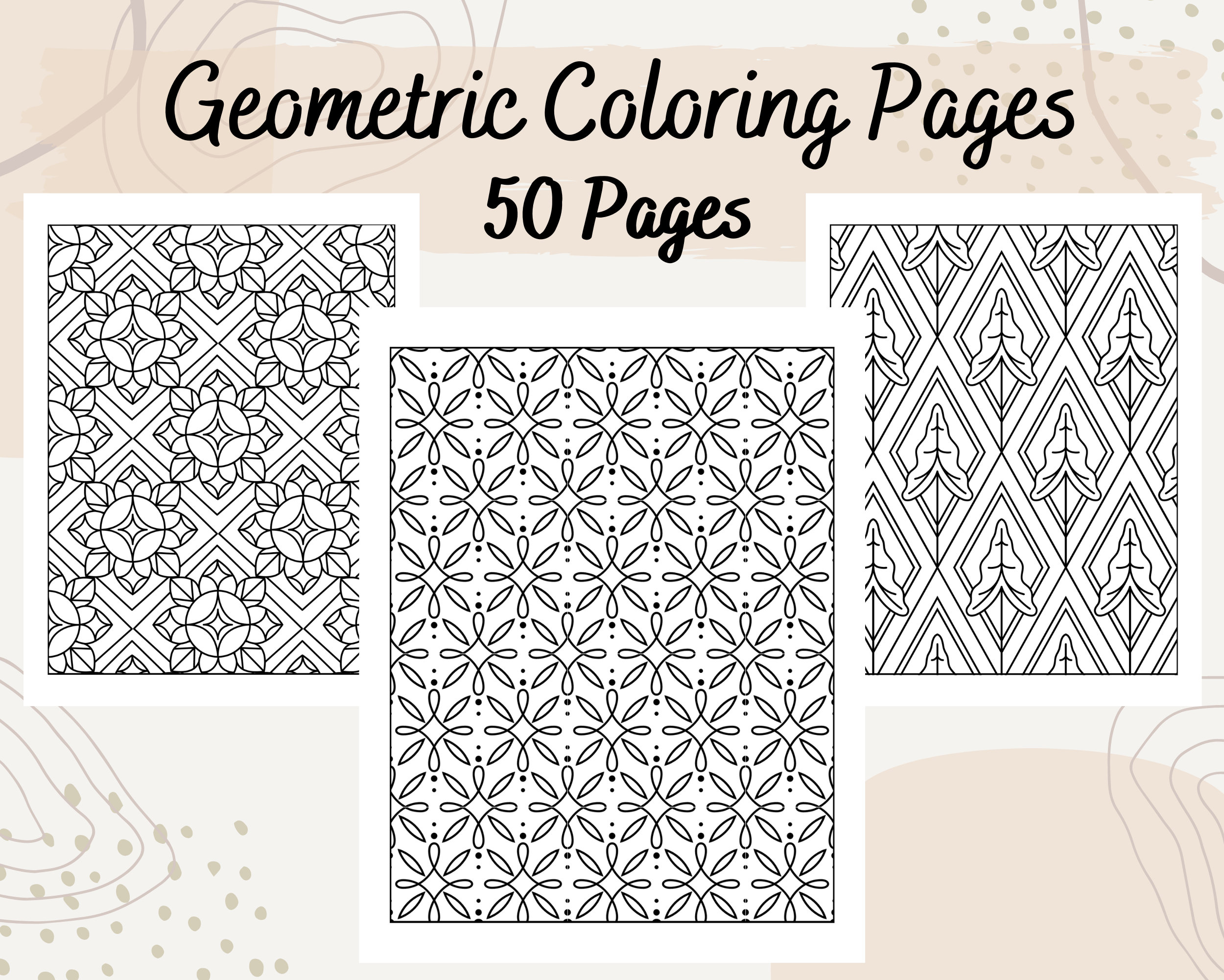 Geometric coloring pages adult coloring book digital download printable coloring pages instant download